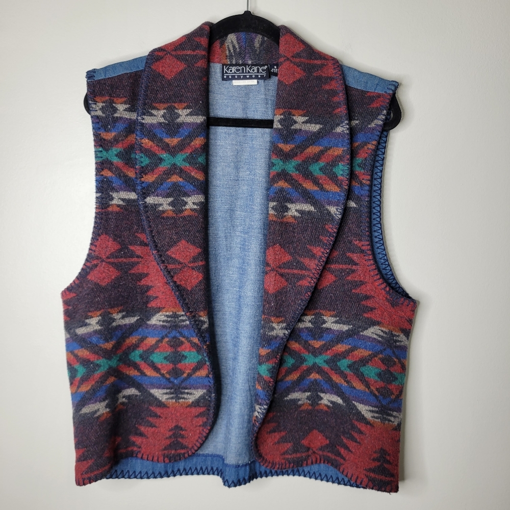 Karen Kane Multicolor Patterned Vest